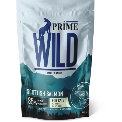 Prime Wild GF Scottish сухой корм для котят и кошек, с лососем - 500 г холистик для котят с лососем мешок Импортный корм 1 уп. х 1 шт. х 0.5 кг
