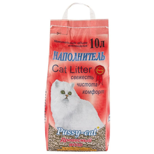 Pussy-Cat древесный впитывающий наполнитель для кошек Россия 1 уп. х 1 шт. х 5 кг