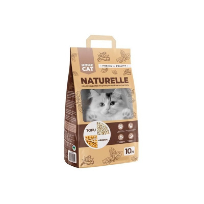 Homecat Naturelle Original наполнитель комкующийся, растительный, для кошачьих туалетов - 10 л для всех возрастов мешок Россия 1 уп. х 1 шт. х 4 кг