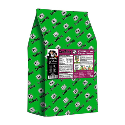 Zooring Sterilized сухой корм для кошек, с ИНДЕЙКОЙ, УТКОЙ и брусникой - 20 кг повседневный супер премиум низкозерновые для взрослых с брусникой мешок Российский корм 1 уп. х 1 шт. х 20 кг