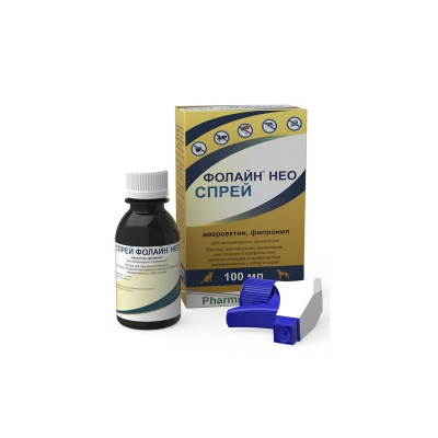 Pharmbiomed Фолайн Нео противопаразитарный спрей для собак - 100 мл Россия 1 уп. х 1 шт. х 0.15 кг