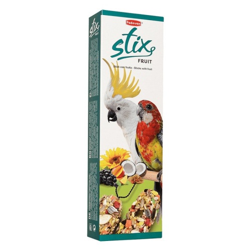 Лакомство палочки Padovan Stix parrots для крупных попугаев фруктовые - 150 г для взрослых Италия 1 уп. х 1 шт. х 0.15 кг