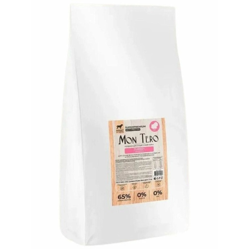 Mon Tero Superpremium Adult All Breed Monoprotein сухой корм для собак всех пород склонных к аллергии и проблемам с пищеварением, с индейкой - 15 кг супер премиум холистики для взрослых с индейкой мешок Россия 1 уп. х 1 шт. х 15 кг