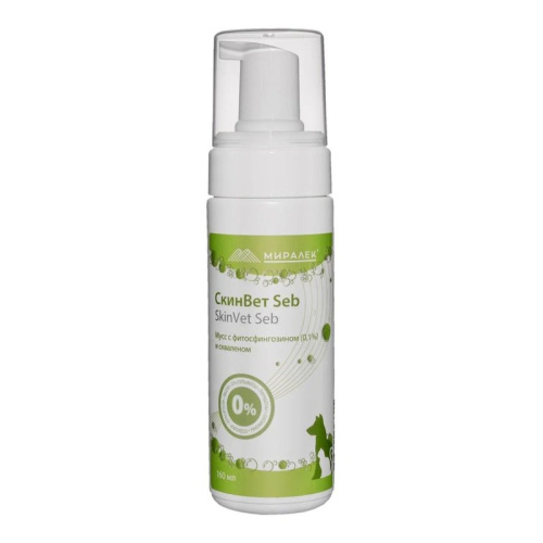 Миралек Мусс СкинВет Seb для собак и кошек - 160 мл Россия 1 уп. х 1 шт. х 0.26 кг