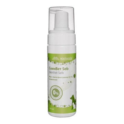 Миралек Мусс СкинВет Seb для собак и кошек - 160 мл Россия 1 уп. х 1 шт. х 0.26 кг