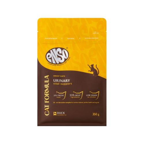 Enso Cat Formula Urinary сухой корм для кошек, для профилактики мочекаменной болезни, с уткой и брусникой - 350 г для взрослых с уткой мешок Россия 1 уп. х 1 шт. х 0.35 кг