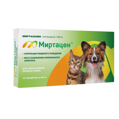 Apicenna Миртацен для собак мелких пород и кошек, таблетки 1,88 мг №10 ветеринарный 1 уп. х 1 шт. х 0.02 кг