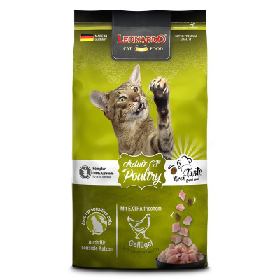 Leonardo Adult GF Poultry сухой корм для кошек, беззерновой, при аллергии, с ПТИЦЕЙ - 1,8 кг холистик холистики для взрослых с птицей для всех пород мешок Германия 1 уп. х 1 шт. х 1.8 кг