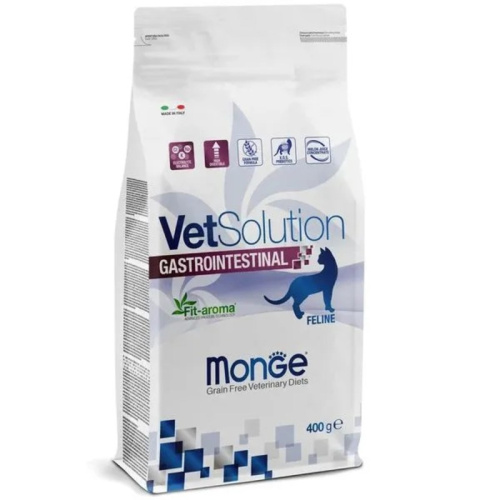 Monge VetSolution Cat Gastrointestinal сухой корм для кошек, при заболеваниях ЖКТ - 400 г ветеринарный супер премиум для взрослых мешок Импортный корм 1 уп. х 1 шт. х 0.4 кг