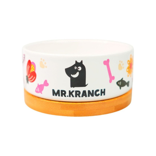 Mr.Kranch Bamboo миска керамическая на бамбуковой подставке, цветы прованса, розовая - 340 мл Китай 1 уп. х 1 шт. х 0.65 кг