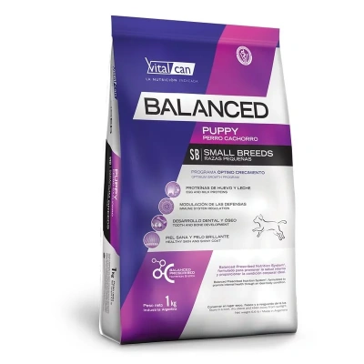 Vitalcan Balanced Dog Puppy сухой корм для щенков мелких пород, с курицей - 1 кг супер премиум для щенков с курицей породы мелкого размера мешок Аргентина 1 уп. х 1 шт. х 1 кг