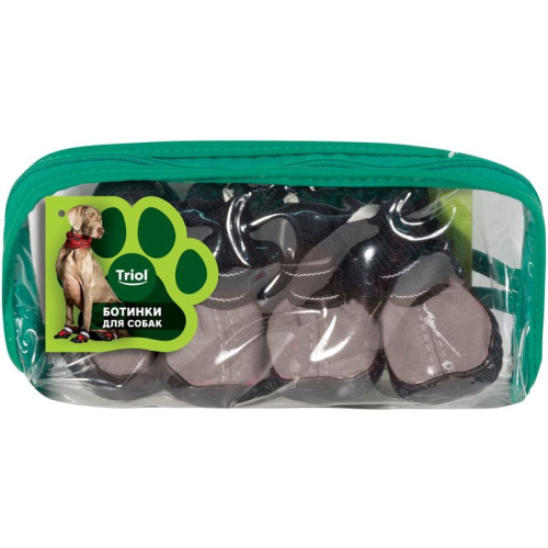 Triol ботинки для собак "Ромбы", серые, размер XS, 45х40х35 мм - 4шт xs Китай 1 уп. х 1 шт. х 0.126 кг