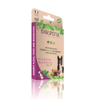 Biospotix Dog Spot on капли от блох и клещей для собак мелких и средних пород 5 пипеток по 1 мл от вшей для взрослых породы мелкого размера Франция 1 уп. х 1 шт. х 0.024 кг