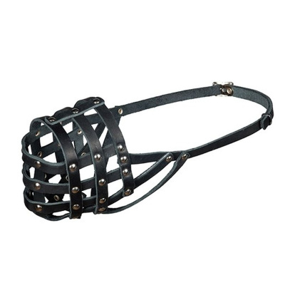 Каскад намордник № 4 для собак крупных пород (овчарка кобель), кожаный, черный/коричневый для всех возрастов породы крупного размера Россия 1 уп. х 1 шт. х 0.12 кг