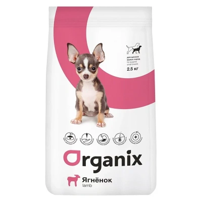 Organix Puppies Small сухой корм для щенков малых пород, с ягнёнком - 2,5 кг повседневный супер премиум для щенков с ягненком породы мелкого размера мешок Импортный корм 1 уп. х 1 шт. х 2.5 кг