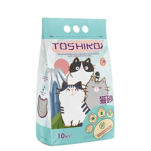 Toshiko Бентонитовый комкующийся для кошачьего туалета наполнитель сакура - 10 кг мешок 1 уп. х 1 шт. х 10 кг