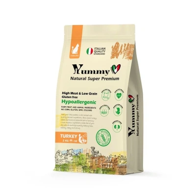 Yummy Linea сухой корм для стерилизованных кошек, с индейкой - 2 кг супер премиум для взрослых с индейкой для всех пород мешок Россия 1 уп. х 1 шт. х 2 кг