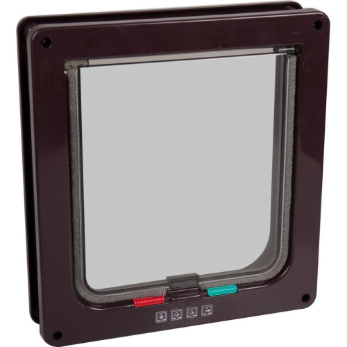 Flamingo дверца для кошек PORTA - 4, коричневый, 16,5х17,4х1,38 см для всех возрастов Китай 1 уп. х 1 шт. х 0.26 кг