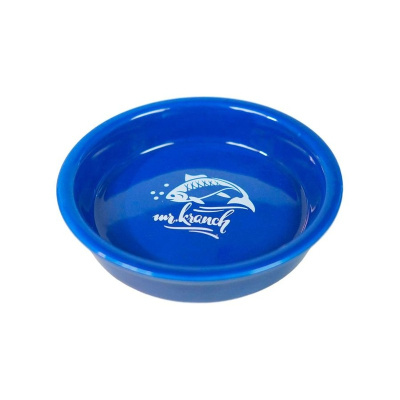 Mr.Kranch Миска керамическая для кошек "Форель", синяя, 200 мл для взрослых Китай 1 уп. х 1 шт. х 0.26 кг