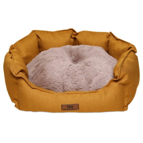 Lion лежанка Бруно LM00104-5 для собак мелких и средних пород и кошек, горчичный - S (60x50x20 см) породы мелкого размера Россия 1 уп. х 1 шт. х 1 кг