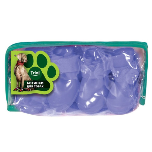 Triol сапожки для собак "Прогулка", синие, размер S, 40х30х40 мм - 4шт s Китай 1 уп. х 1 шт. х 0.082 кг