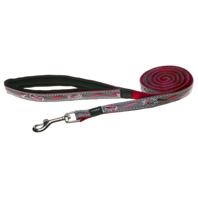 Rogz поводок-перестежка для собак средних пород размер M серия Fancy Dress. Длина до 180 см черный с красным премиум для всех возрастов m ЮАР 1 уп. х 1 шт. х 0.12 кг