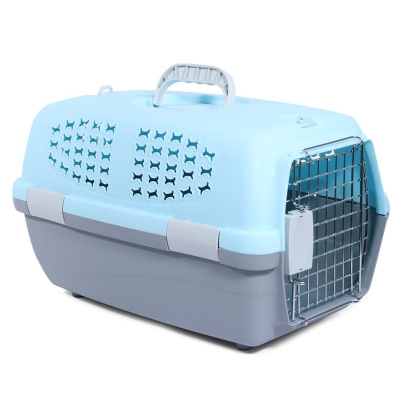 Triol серия Travel переноска для животных c металлической дверцей "Косточки", мятная, размер L - 600х390х350 мм для всех возрастов l Китай 1 уп. х 1 шт. х 2.333 кг