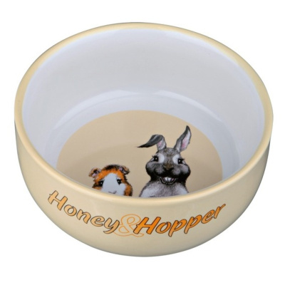 Trixie Миска керамическая с рисунком Honey &amp; Hopper, 250 мл/ф 11 см эконом Китай 1 уп. х 1 шт. х 0.34 кг