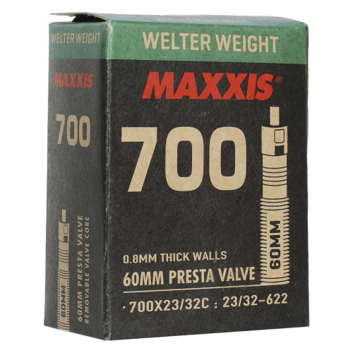 Камера Maxxis Welter Weight 28" (облегченная (толщина стенки 0,80 мм) 700x23-32C ниппель 60 мм (спорт))
