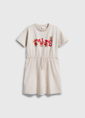 Трикотажное платье для девочек, Бежевый