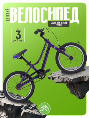 Детский велосипед Giant ARX 16 F/W, год 2021, цвет Фиолетовый