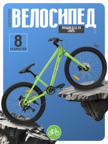 Подростковый велосипед Pifagor Q.E.D. 24, год 2025, цвет Зеленый