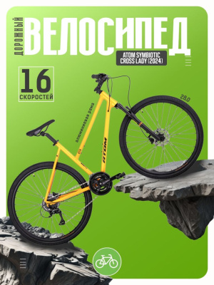 Дорожный велосипед Atom Symbiotic Cross Lady, год 2024, цвет Оранжевый, ростовка 18.5