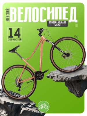 Женский велосипед Foxx Stinger Laguna 29, год 2025, цвет Коричневый, ростовка 20