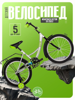 Детский велосипед Novatrack Vector 20, год 2025, цвет Серый