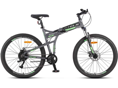 Складной велосипед Stels Launch 950 26 MD, год 2025, цвет Серый-Зеленый, ростовка 17.5