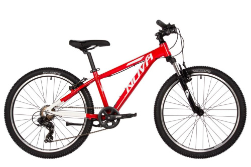 Подростковый велосипед Novatrack Extreme 24 7sp, год 2025, цвет Красный-Белый, ростовка 13