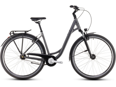 Женский велосипед Cube Town One Easy Entry, год 2025, цвет Серый-Черный, ростовка 19.5