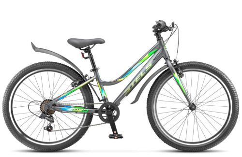 Подростковый велосипед Stels Cristy 420 V 24, год 2026, цвет Серый-Зеленый, ростовка 12