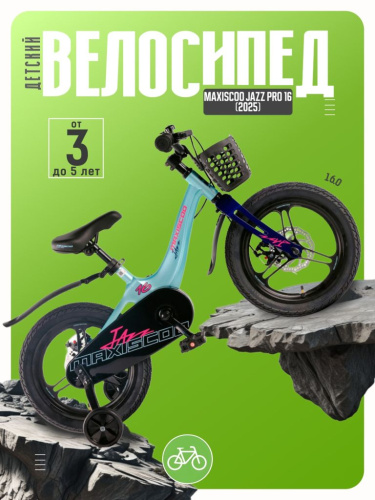 Детский велосипед Maxiscoo Jazz Pro 16, год 2025, цвет Голубой