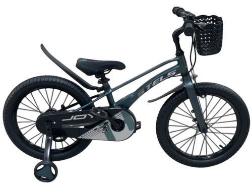 Детский велосипед Stels Joy 14, год 2026, цвет Серый-Зеленый