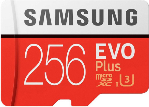 Карта памяти Samsung MicroSDXC 256Гб EVO Plus CL10 с адаптером красный