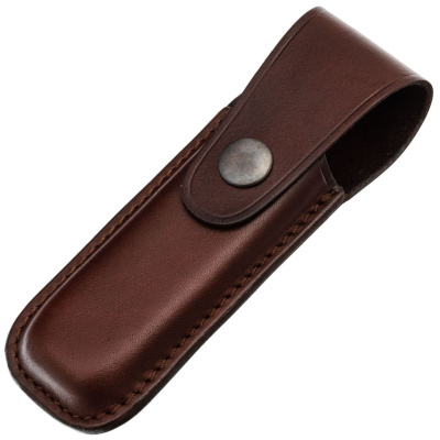Чехол для складного ножа на пояс, 140 мм, кнопка, коричневый