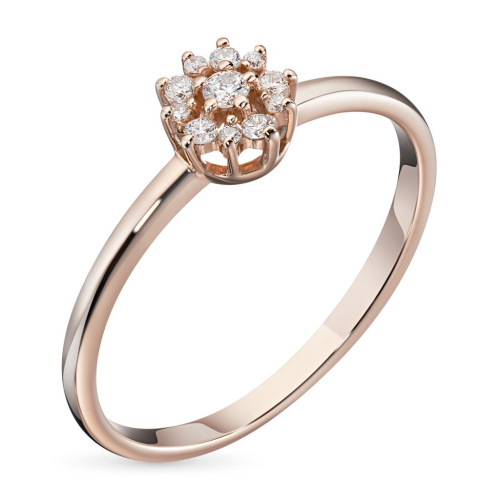 Классическое кольцо из красного золота с бриллиантами э0201кц07191000