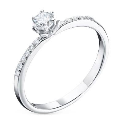 Кольцо из белого золота с бриллиантами э0901кц09210001