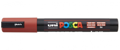 Маркер UNI "POSCA" PC-5M, 1,8-2,5 мм, наконечник пулевидный, цвет рубиновый