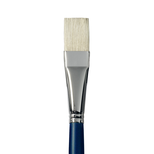 Кисть щетина №20 плоская Альбатрос "Профи" длинная ручка черная