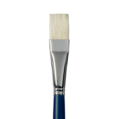 Кисть щетина №20 плоская Альбатрос "Профи" длинная ручка черная