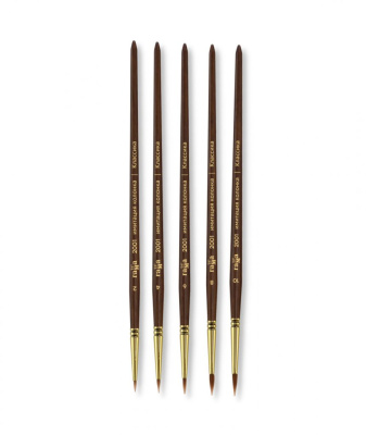 Кисть синтетика имитация колонка круглая Гамма "Классика" короткая ручка