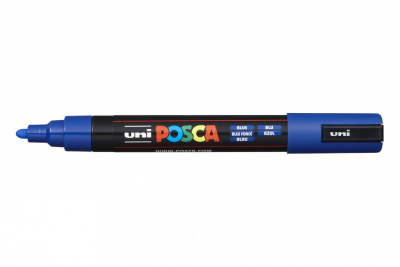 Маркер UNI "POSCA" PC-5M, 1,8-2,5 мм, наконечник пулевидный, цвет синий